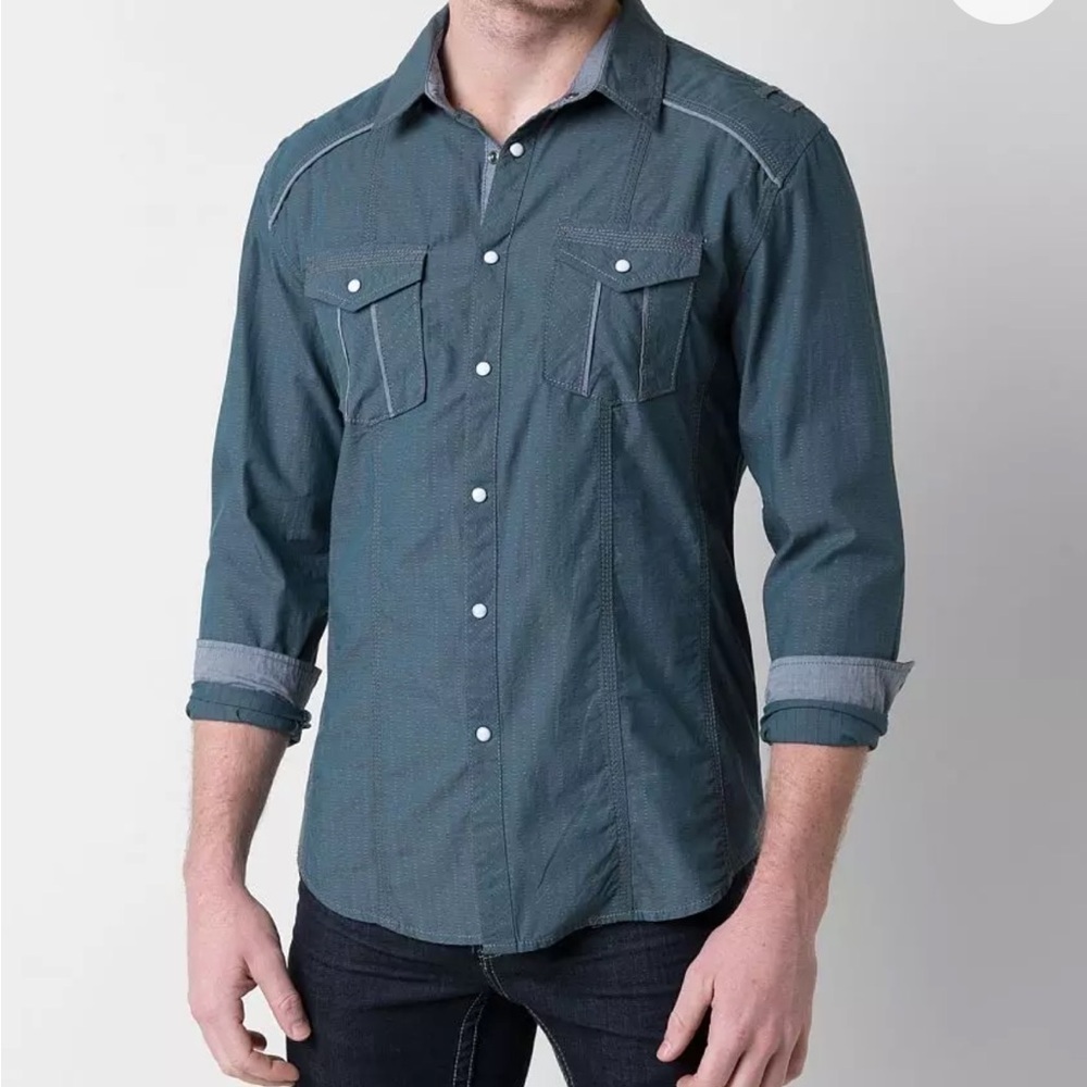 BKE Holt Pearl Snap Shirt Men’s Relaxed fit XL